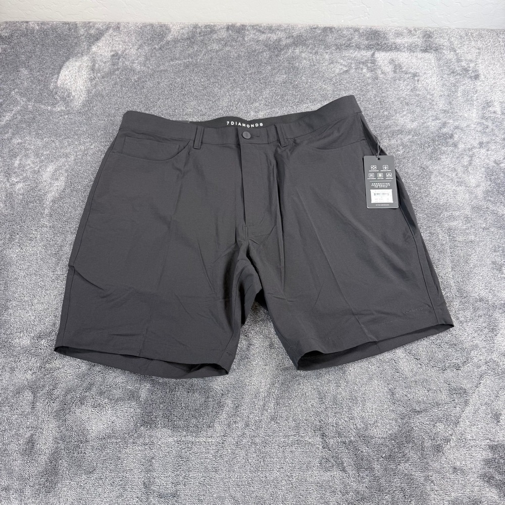 7 Diamonds Mens Optimum 8 Short Black 4-Way Stretch Golf Size 38